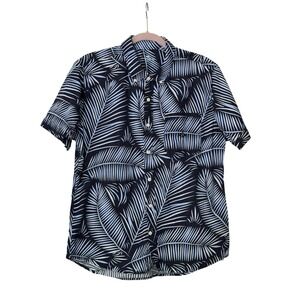 Princess Cruises Men's M Blue Button Down Hawaiian Print Shirt | SKU 1051